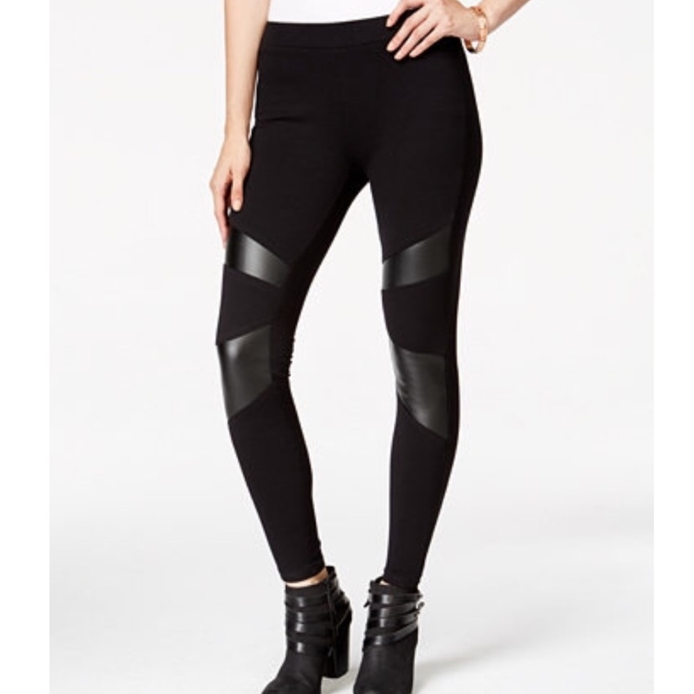 Material Girl Jrs Faux Leather Trimming Leggings